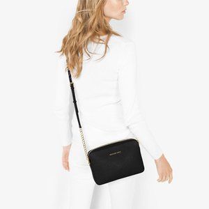 MICHAEL Michael Kors Jet Set Large Saffiano Leather Crossbody Black
